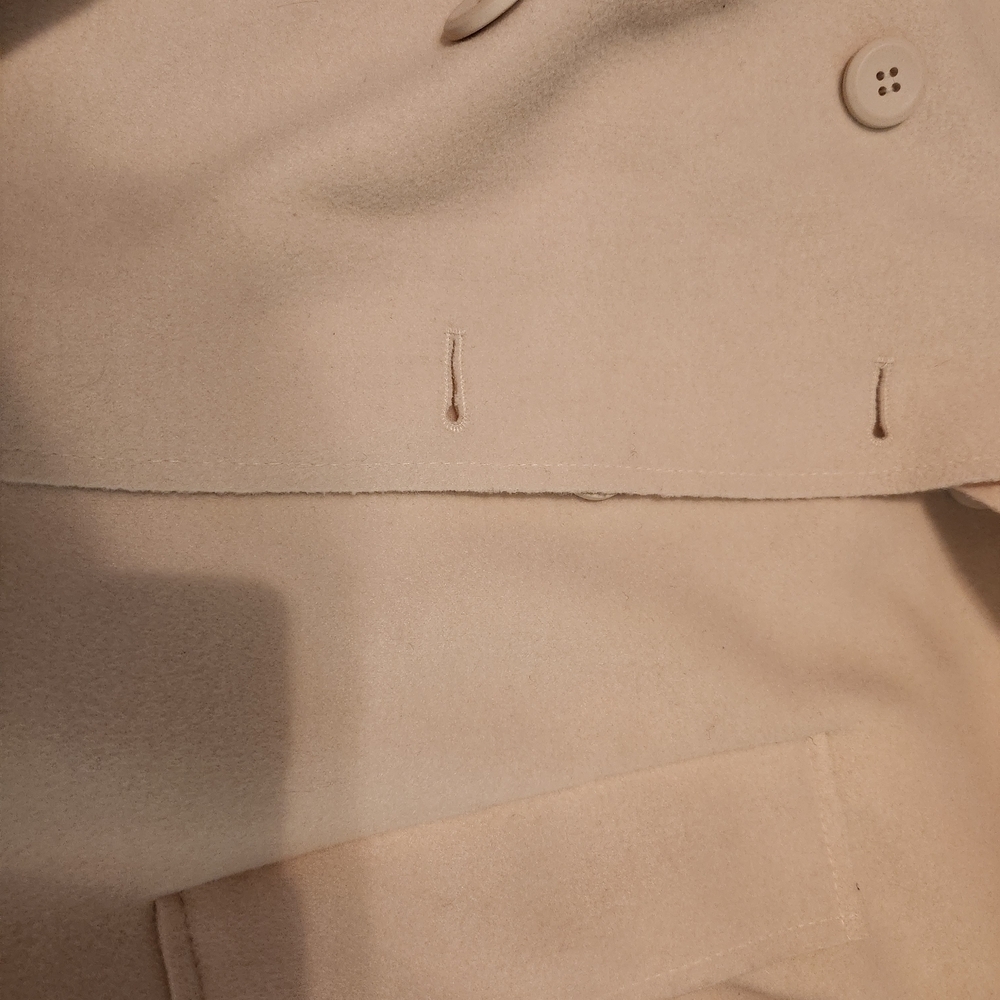 Elegant Cream Belted Coat J.ing Trench velvet winter Collared Fashion - Picture 5 of 8
